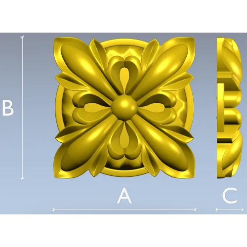 Decorative Floral Rosette STL for CNC