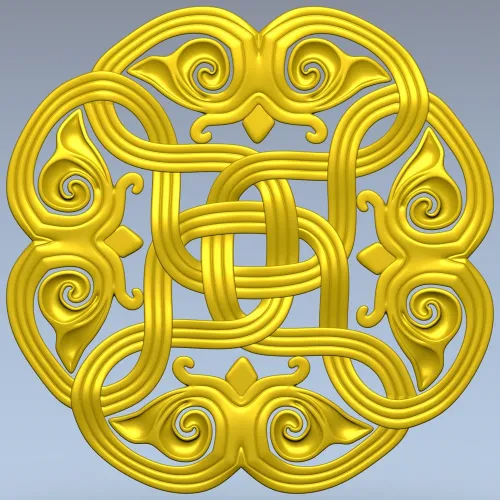 Round Celtic Knot Rosette - STL 3D Model for CNC