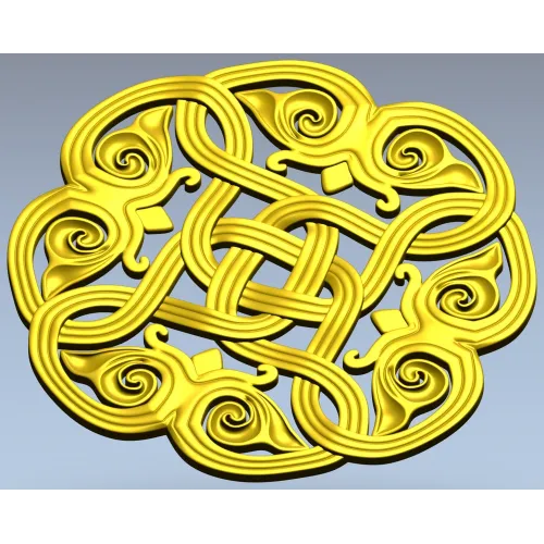 Round Celtic Knot Rosette - STL 3D Model for CNC