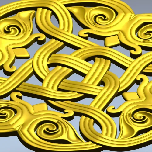 Round Celtic Knot Rosette - STL 3D Model for CNC