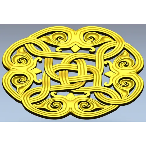 Round Celtic Knot Rosette - STL 3D Model for CNC