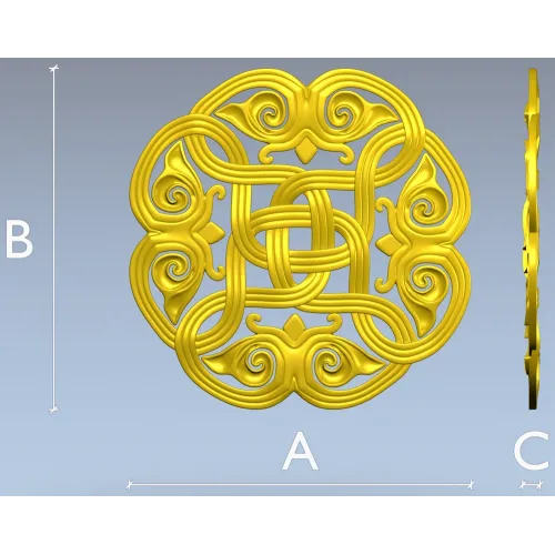 Round Celtic Knot Rosette - STL 3D Model for CNC