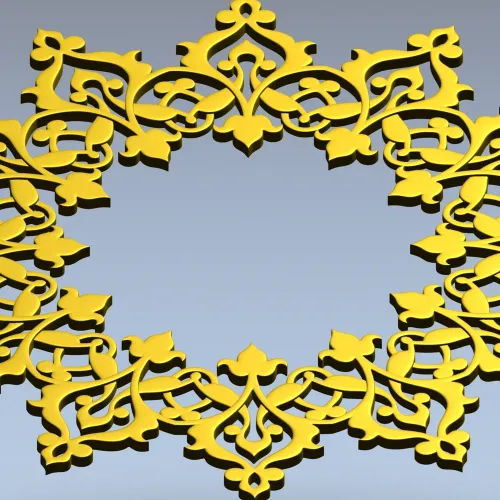 Ornamental Arabesque Rosette STL for CNC