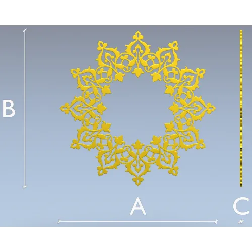 Ornamental Arabesque Rosette STL for CNC
