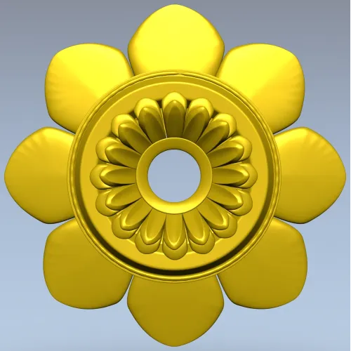 Floral Rosette STL Model for CNC