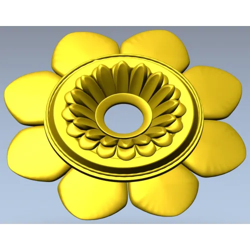 Floral Rosette STL Model for CNC
