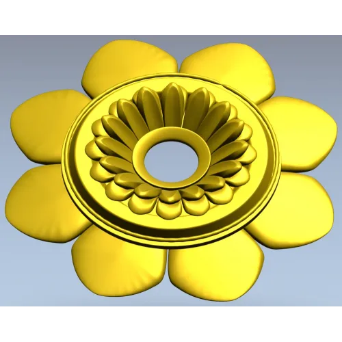 Floral Rosette STL Model for CNC