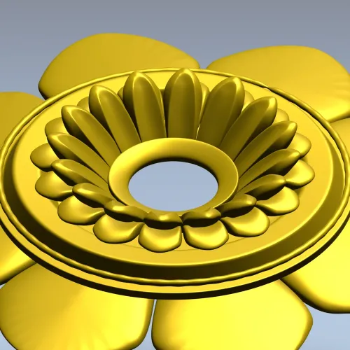 Floral Rosette STL Model for CNC