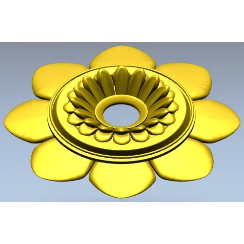 Floral Rosette STL Model for CNC