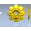 Floral Rosette STL Model for CNC