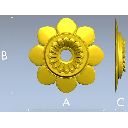 Floral Rosette STL Model for CNC
