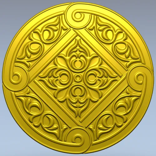 Ornamental Rosette 3D Model STL for CNC Milling
