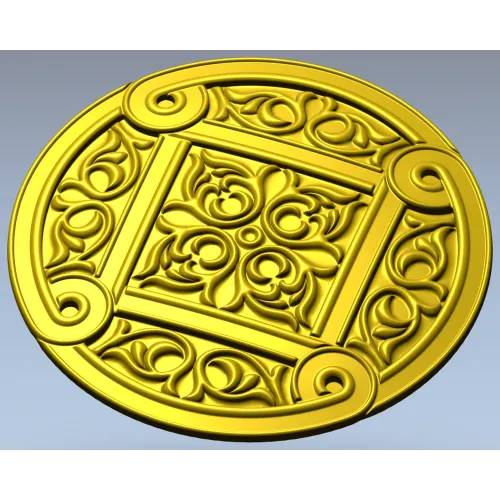 Ornamental Rosette 3D Model STL for CNC Milling