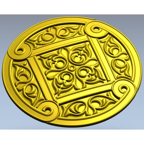Ornamental Rosette 3D Model STL for CNC Milling