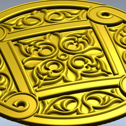 Ornamental Rosette 3D Model STL for CNC Milling
