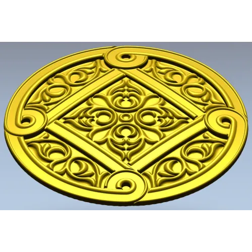 Ornamental Rosette 3D Model STL for CNC Milling