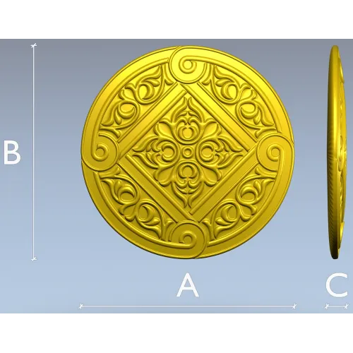 Ornamental Rosette 3D Model STL for CNC Milling