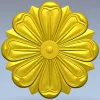 Классическая розетка в низком рельефе для ЧПУ (STL)