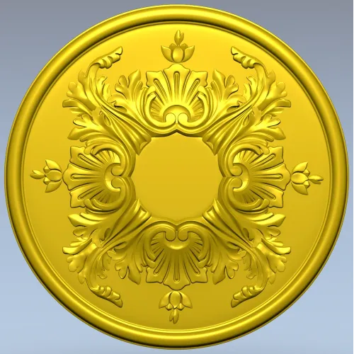 Ornate Acanthus Rosette - 3D STL Model for CNC Milling