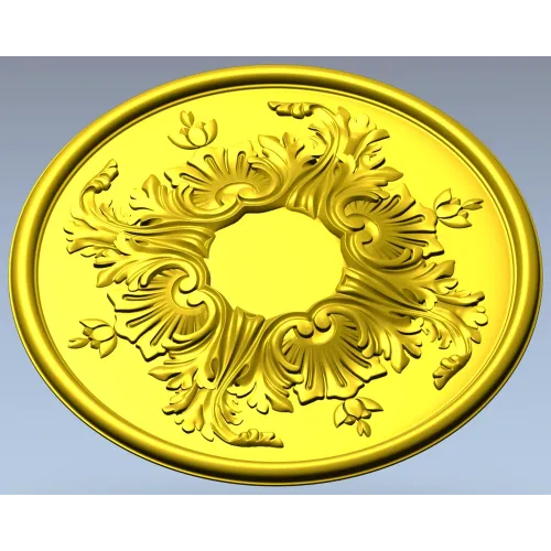 Ornate Acanthus Rosette - 3D STL Model for CNC Milling