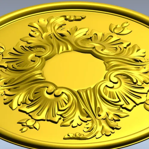 Ornate Acanthus Rosette - 3D STL Model for CNC Milling