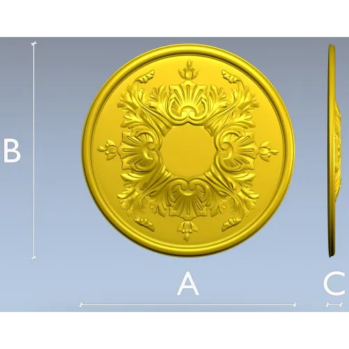 Ornate Acanthus Rosette - 3D STL Model for CNC Milling