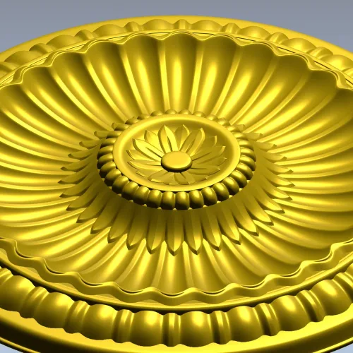 Резная розетка "Солнечный медальон" - 3D STL для ЧПУ