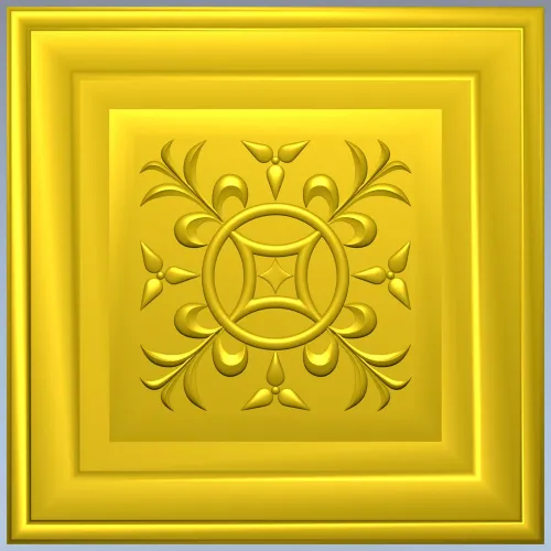 Square Rosette STL - Ornate Medallion 3D Model for CNC