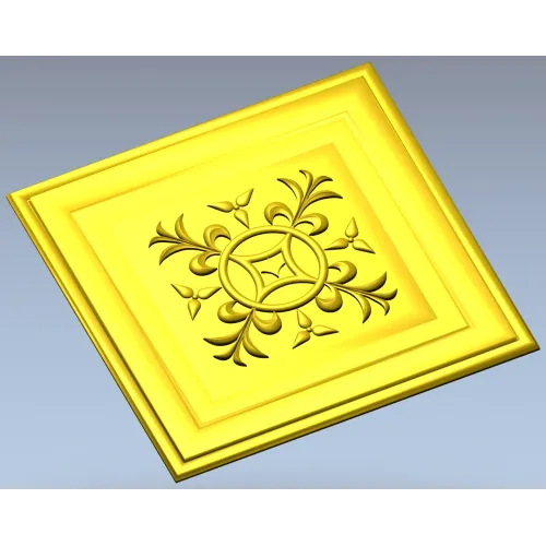 Square Rosette STL - Ornate Medallion 3D Model for CNC