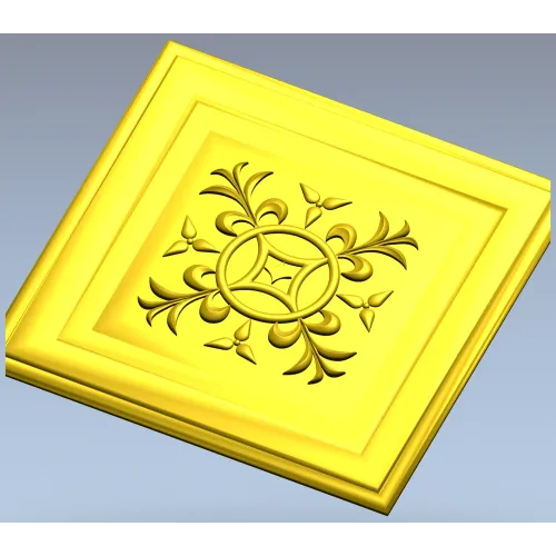 Square Rosette STL - Ornate Medallion 3D Model for CNC