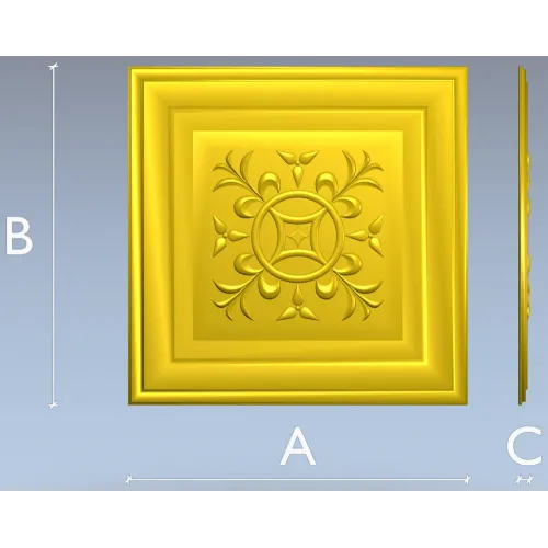 Square Rosette STL - Ornate Medallion 3D Model for CNC