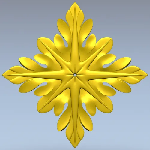 Acanthus Star Rosette - STL 3D model for CNC