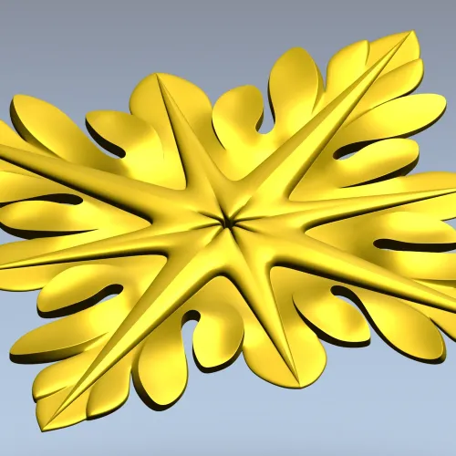 Acanthus Star Rosette - STL 3D model for CNC