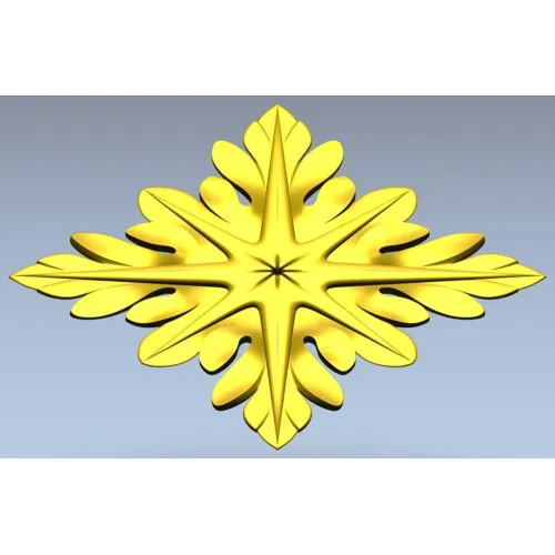 Acanthus Star Rosette - STL 3D model for CNC