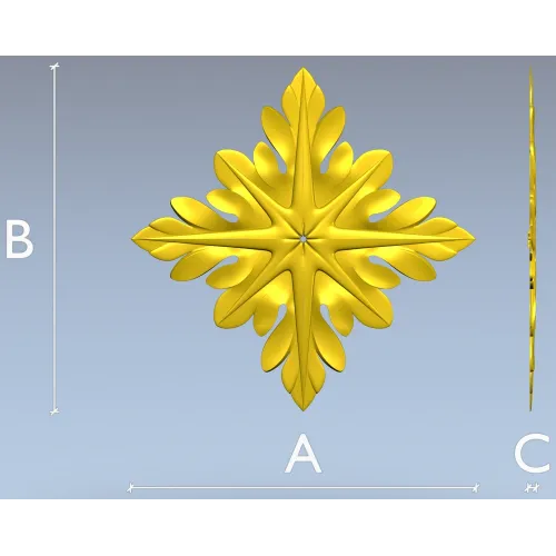 Acanthus Star Rosette - STL 3D model for CNC