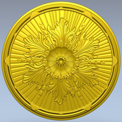 Aurelian Rosette - detailed round rosette STL for CNC