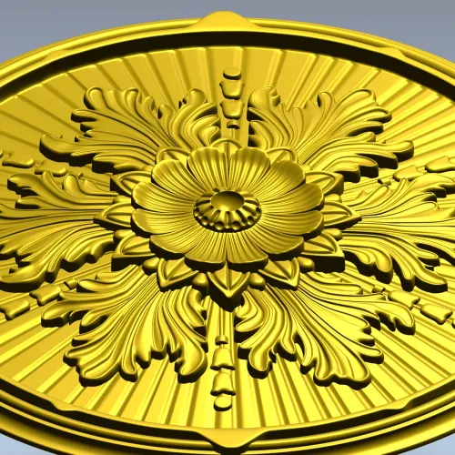 Aurelian Rosette - detailed round rosette STL for CNC