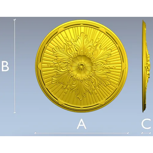 Aurelian Rosette - detailed round rosette STL for CNC