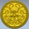 Round Floral Rosette STL 3D Model for CNC Carving