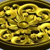 Round Floral Rosette STL 3D Model for CNC Carving