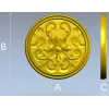 Round Floral Rosette STL 3D Model for CNC Carving