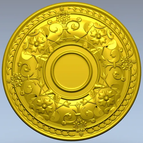 Ornate Floral Rosette STL for CNC Routing