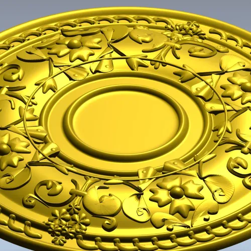 Ornate Floral Rosette STL for CNC Routing