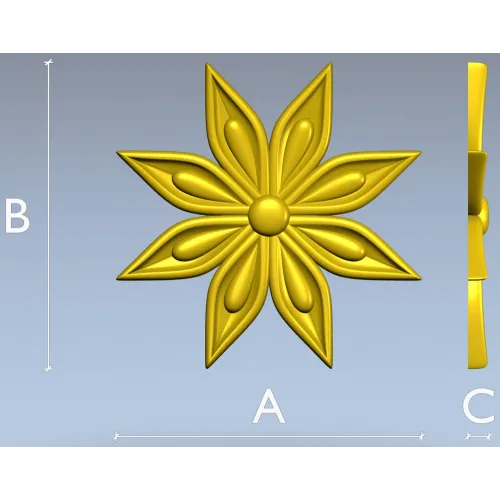 Starleaf Rosette - STL 3D model for CNC routing