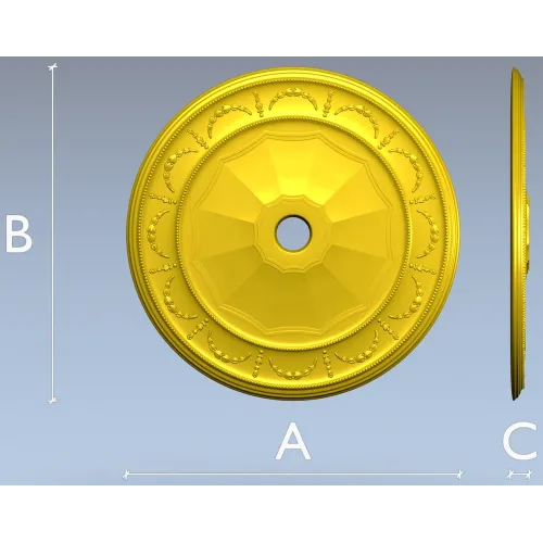 Classic Garland Ceiling Rosette - STL 3D model for CNC