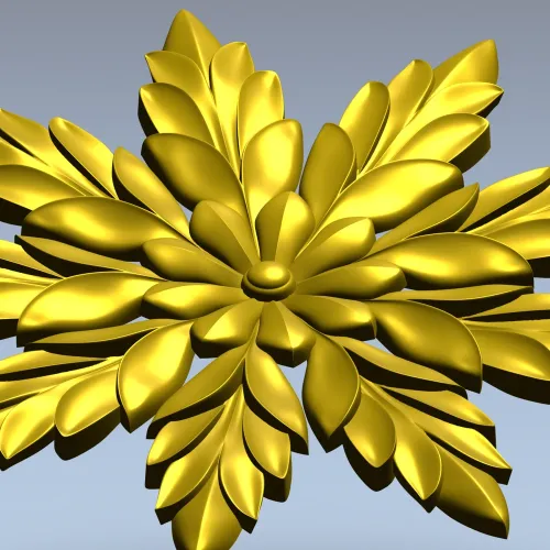 Laurel Star Rosette - STL 3D model for CNC