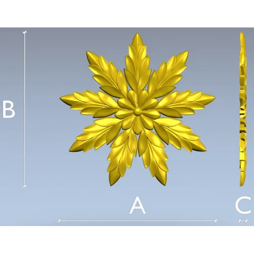 Laurel Star Rosette - STL 3D model for CNC