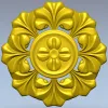 Classic Floral Rosette STL for CNC Carving