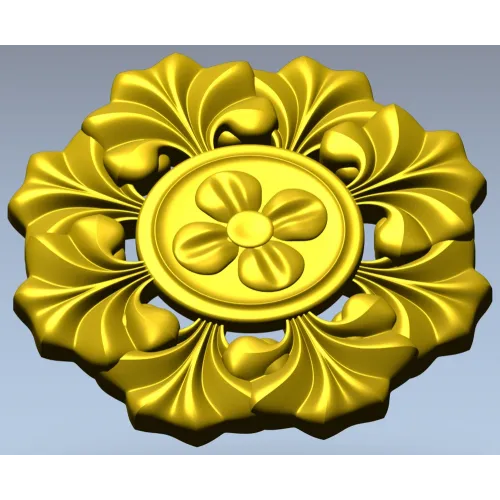Classic Floral Rosette STL for CNC Carving