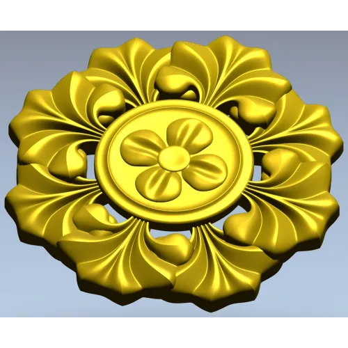 Classic Floral Rosette STL for CNC Carving